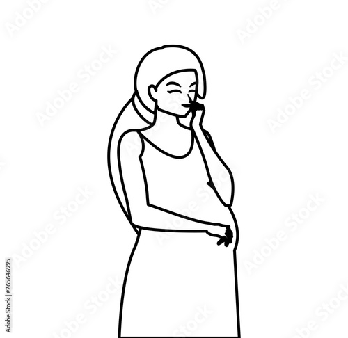 beautiful pregnancy woman character