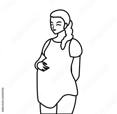 beautiful pregnancy woman character