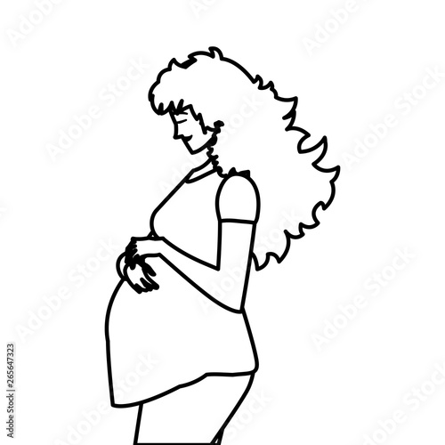 beautiful pregnancy woman character