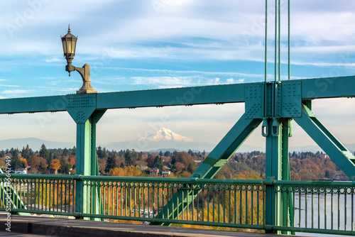 St. Johns Bridge and Mt. Hood photo