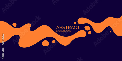 Bright poster with dynamic waves. Vector illustration in minimal style