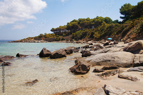 Tourist beach coast for relaxing in the resort.