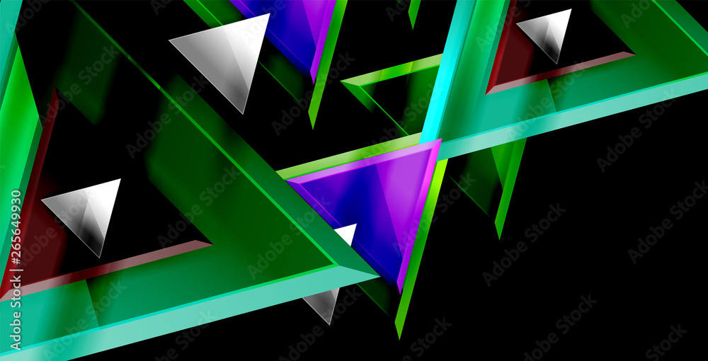 Glossy shiny triangles background