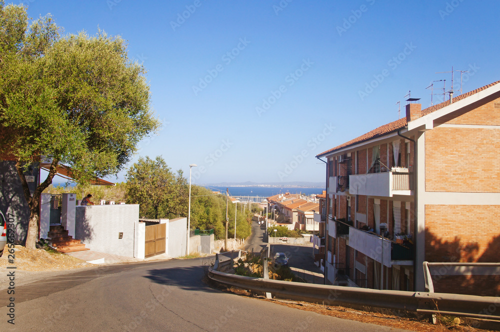 The streets are sunny in the old European southern tourist town on the southern island. The streets are sunny in the old European southern tourist town on the southern island.