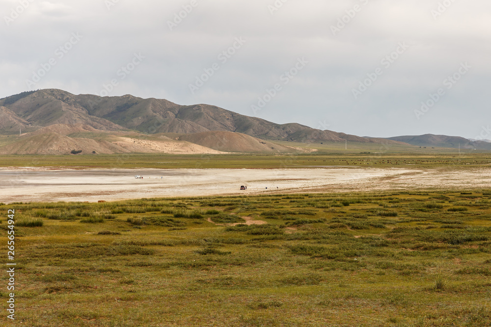 Lake Shore, Terkhiin Tsagaan Lake also known as White Lake is a lake in the Khangai Mountains in central Mongolia