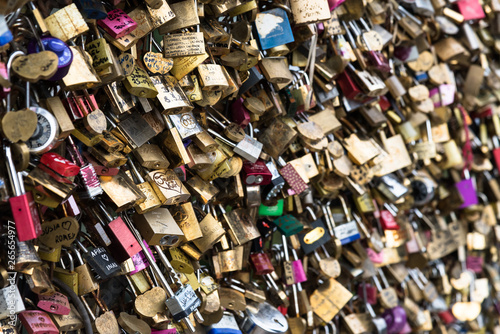 Love locks from Arts Bridge, Paris