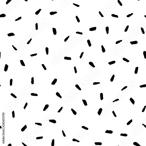 Seamless hand drawn Doodle strips brush black and white pattern