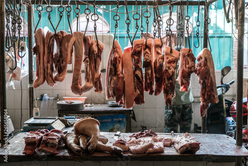 A Meat counter in China