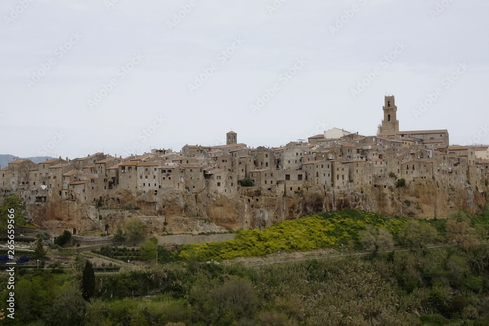 view of the medieval town of Pitigliano