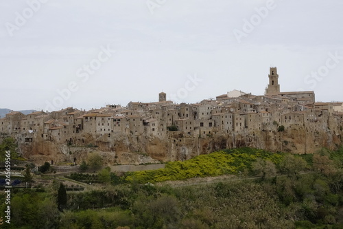 view of the medieval town of Pitigliano