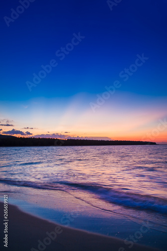 Landscape Sunset in the summer sea of Asia