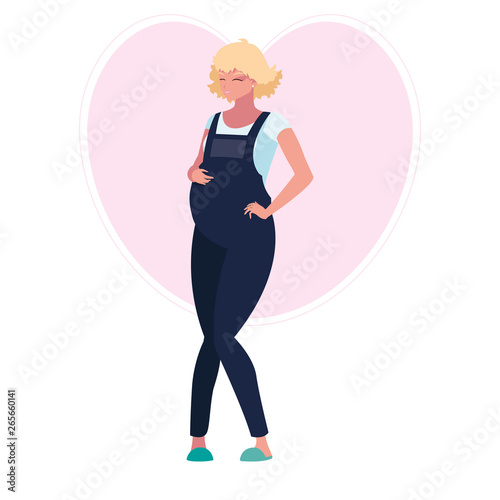 beautiful pregnancy woman in heart character