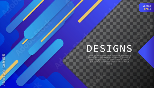 Abstract modern dynamic 3D background. Gradient effect blue and orange color shape element. Vector template designs for poster, web, mobile, print, presentation, ui,ux.