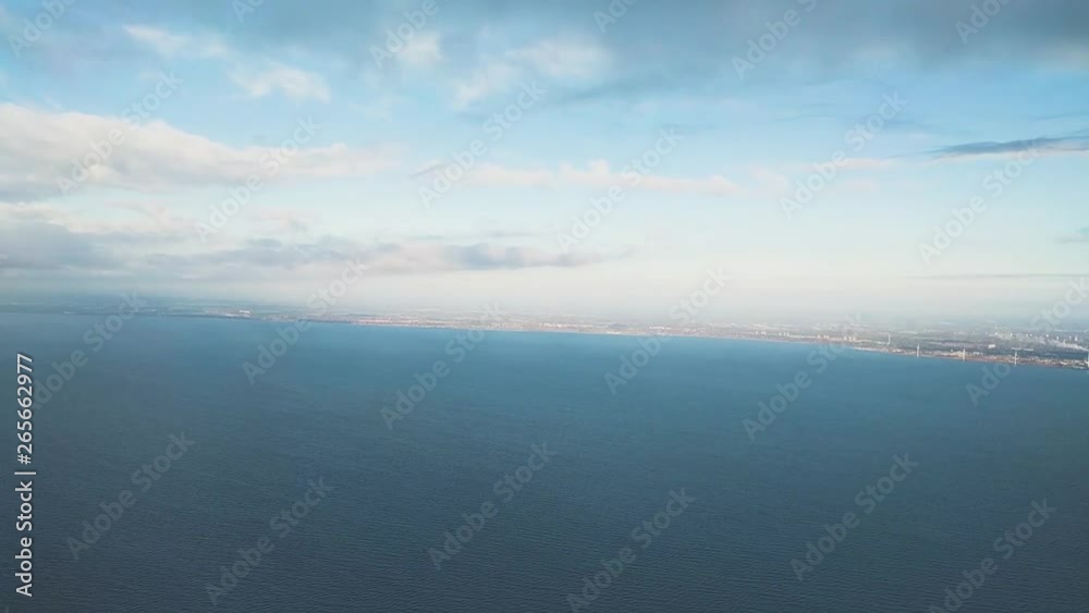 View through the window while landing approaching to Copenhagen Kastrup airport at autumn season part 2/6 View through the window while landing approaching to Copenhagen Kastrup airport at autumn season part 2/6