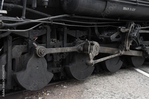 Steam Locomotive running gear showing counterweights