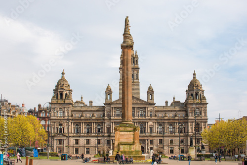 Sir Walter Scott Memorial Column and Glasgow City Council George Square Glasgow Scotland photo