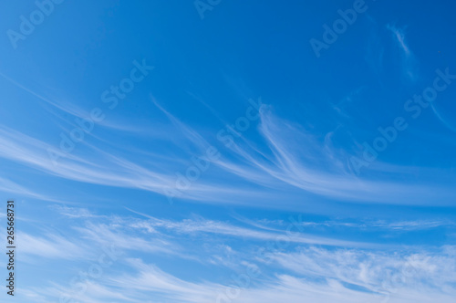 Blue sky with cirrus clouds panorama. photo
