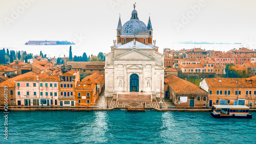 Venice, Italy Church of the Santissimo Redentore or II Redentore on island in the Venetian Lagoon photo