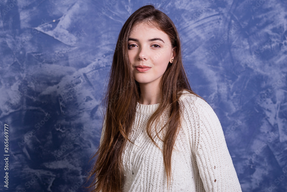Portrait of a beautiful girl with long hair. Portrait of a beautiful girl with long hair.