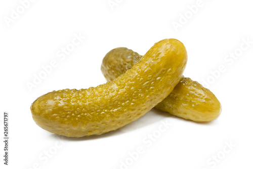  Pickled sour cucumber isolated on white background