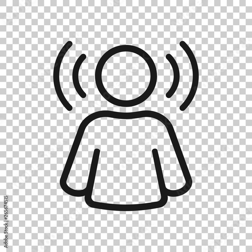 Mind awareness icon in transparent style. Idea human vector illustration on isolated background. Customer brain business concept.