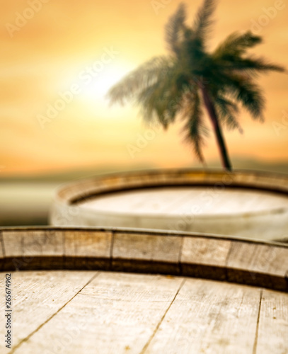 Barrels background of free space for your decoration and summer time  © magdal3na
