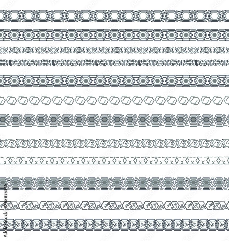 Deco borders. Vector set of 12 seamless lines.You can make seamless background with these lines. Deco borders. Vector set of 12 seamless lines.You can make seamless background with these lines.