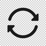 Arrow rotation icon in transparent style. Sync action vector illustration on isolated background. Refresh button business concept.