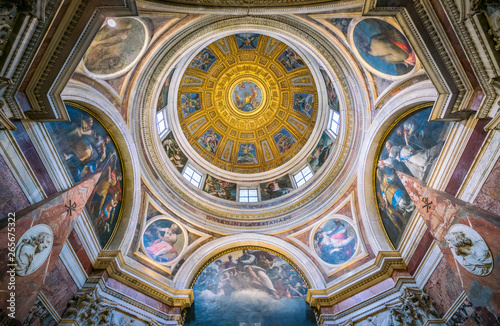 The beautiful Cappella Chigi designed by Raffaello  in the Basilica of Santa Maria del Popolo in Rome  Italy. April-15-2018