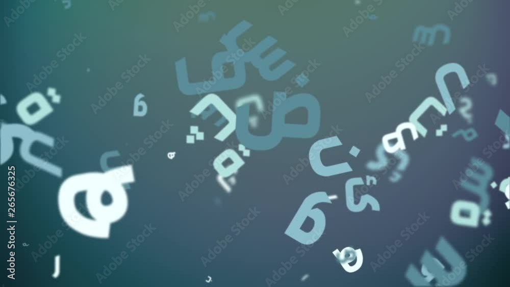 Random Arabic Alphabet Particles Background Loop