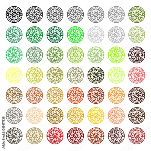 Round logotypes of oriental theme 2 in different colors set 1