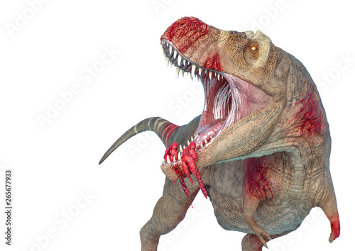 tyrannosaurus rex in white background