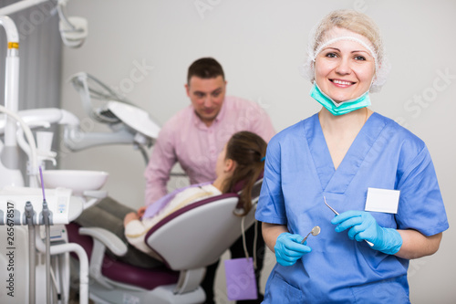 Female dentist in dentistry