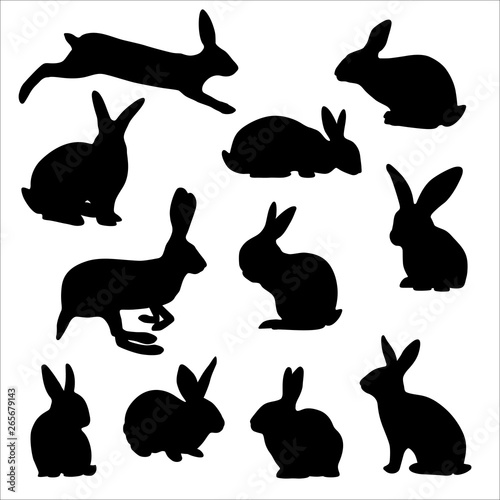 silhouettes of easter rabbits