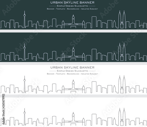 Kuala Lumpur Single Line Skyline Banner