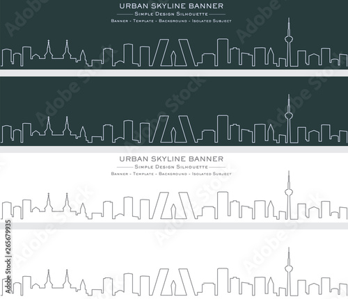 Madrid Single Line Skyline Banner