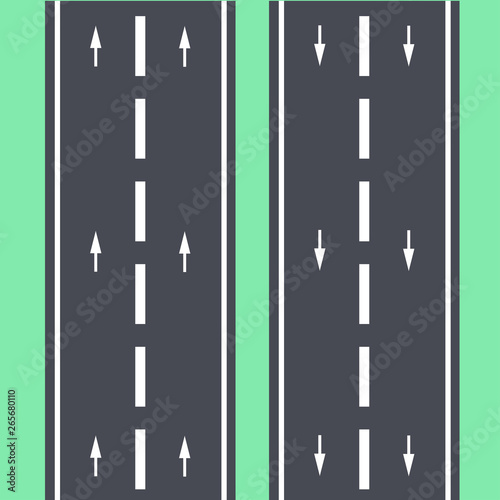 Two oncoming roads