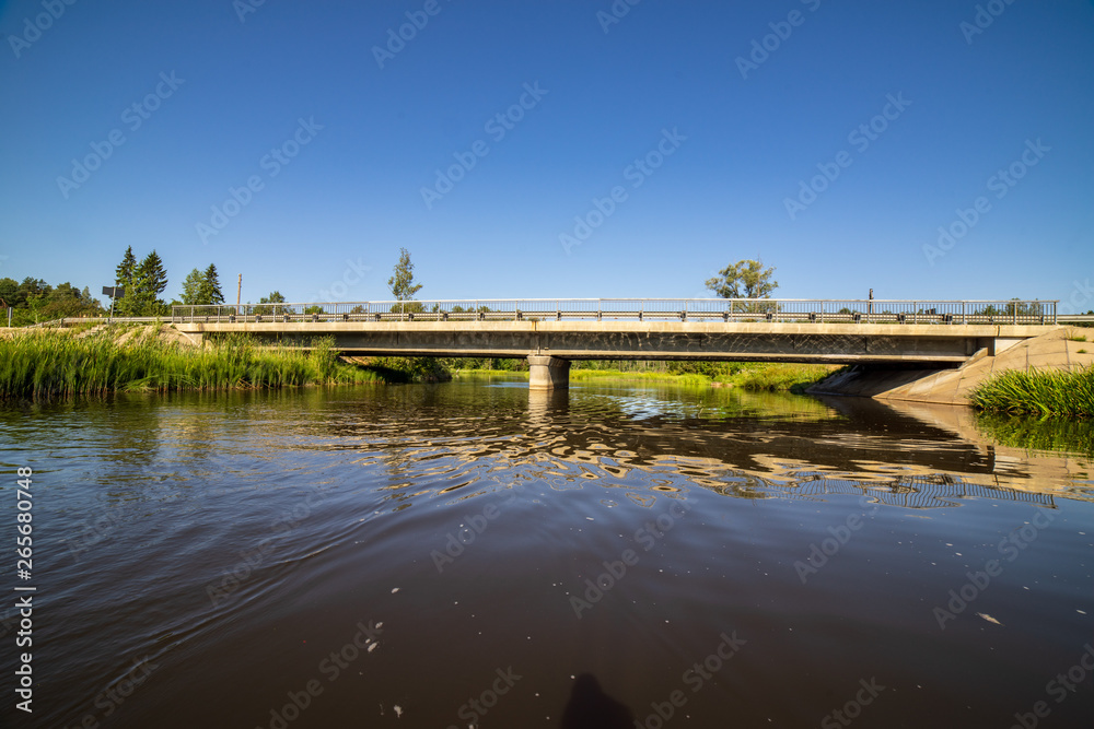 Obraz premium calm countryside river in autumn