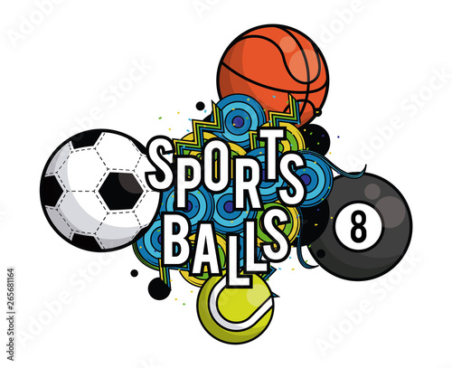 Sports balls equipment vibrant card