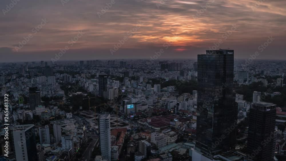 time lapse of sunset sky in ho chi minh city, Vietnam time lapse of sunset sky in ho chi minh city, Vietnam