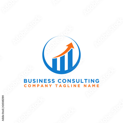 Business consulting logo template. vector growth chart design. Consult the type of logo - Vector