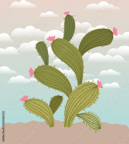 cactu planted in garden icon