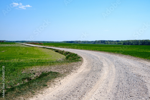 beautiful gravel road in countryside