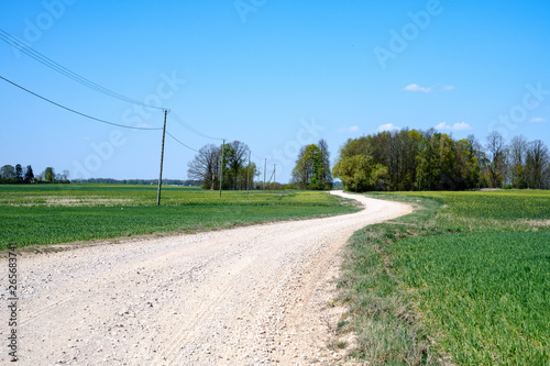 beautiful gravel road in countryside