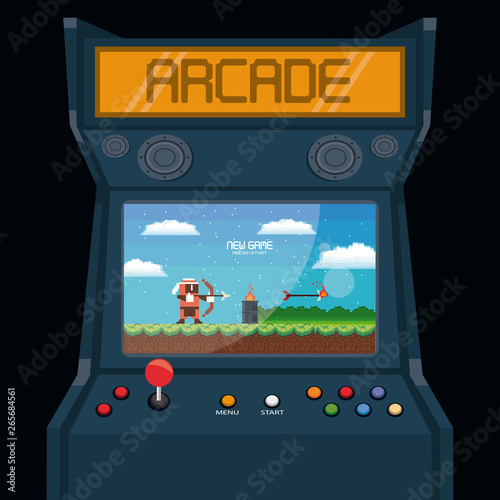 Retro videogame  arcade machine card