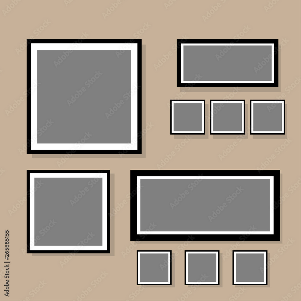 Photo frame collage blank set with flat design vector illustration Photo frame collage blank set with flat design vector illustration