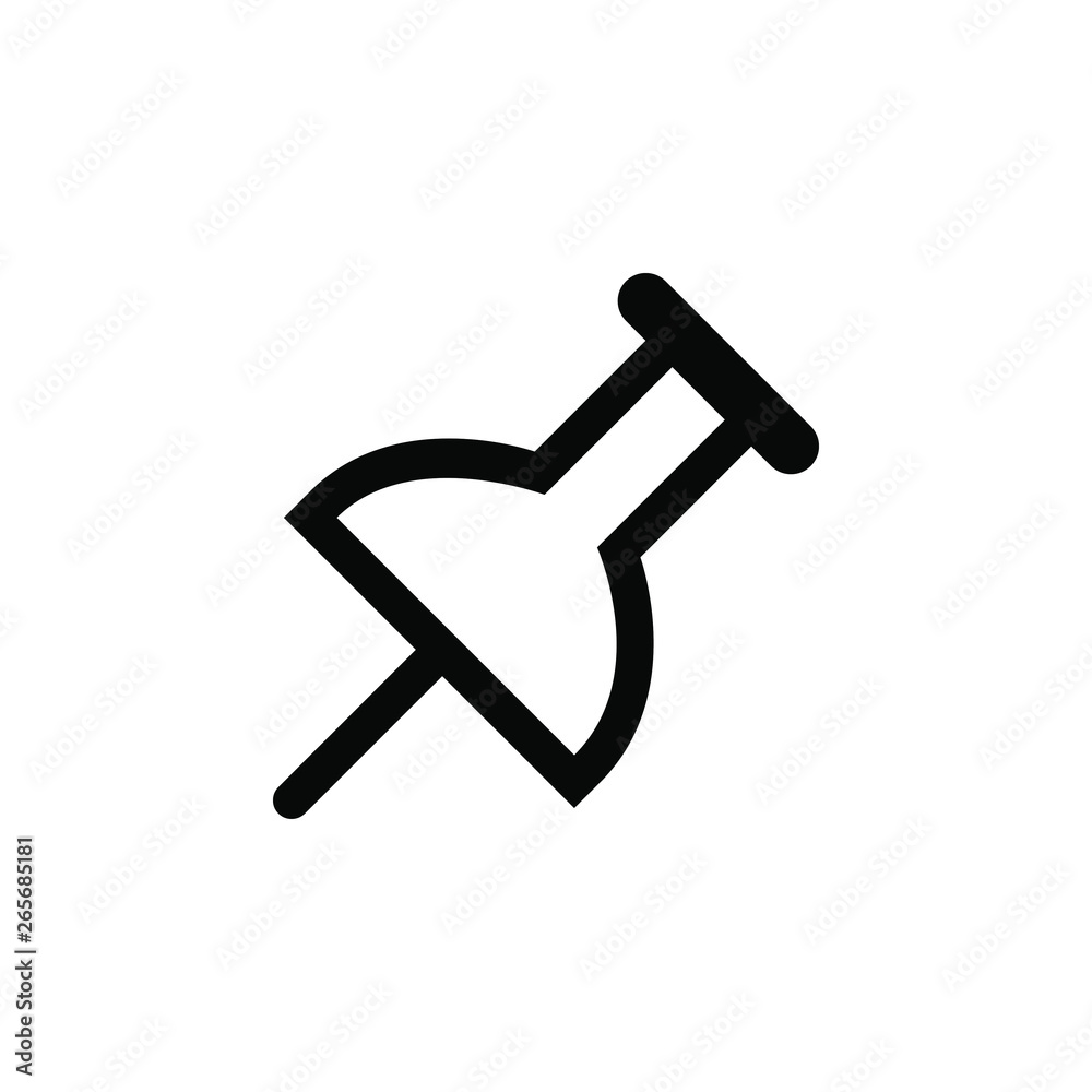 Pin vector border icon. This icon use for admin panels, website, interfaces, mobile apps Pin vector border icon. This icon use for admin panels, website, interfaces, mobile apps