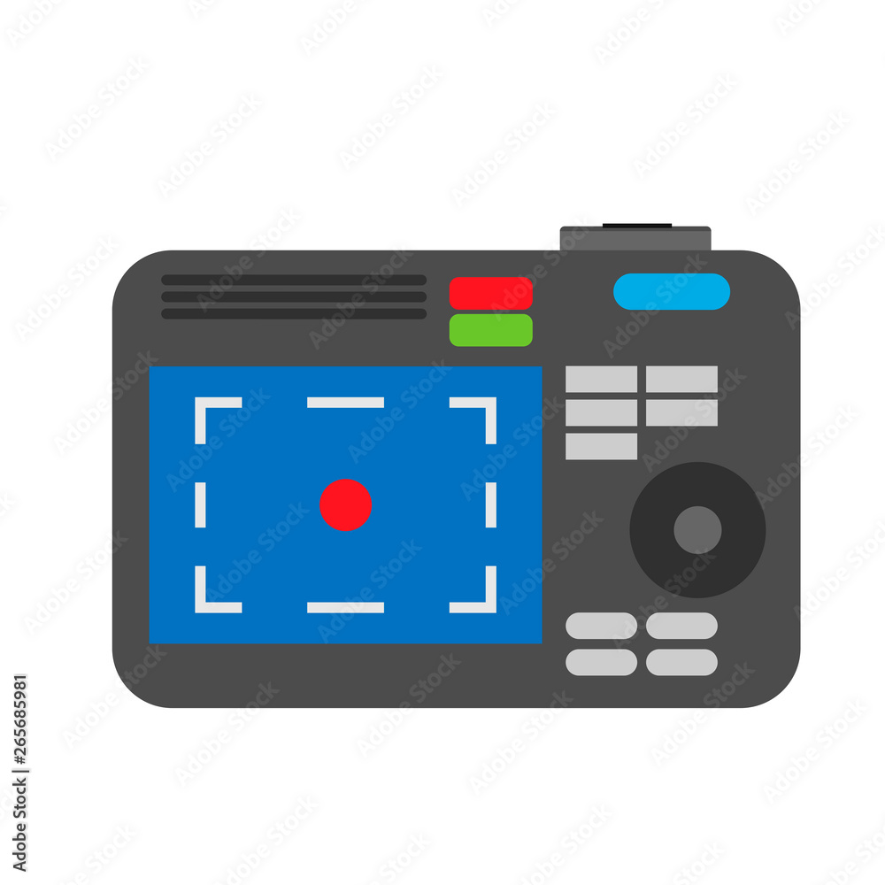 Photo camera back view photography sign vector flat icon device equipment Photo camera back view photography sign vector flat icon device equipment