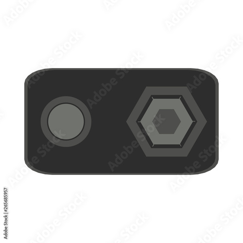 9v battery top view vector flat icon sign isolated on white