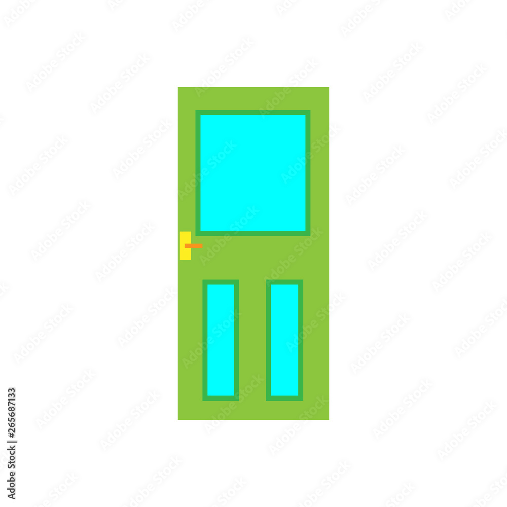 Door security symbol house style vector. Entry home closeup interior Door security symbol house style vector. Entry home closeup interior